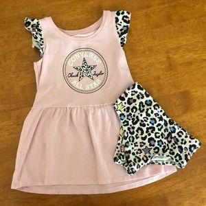 Pink Converse dress w/ multicolor leopard print